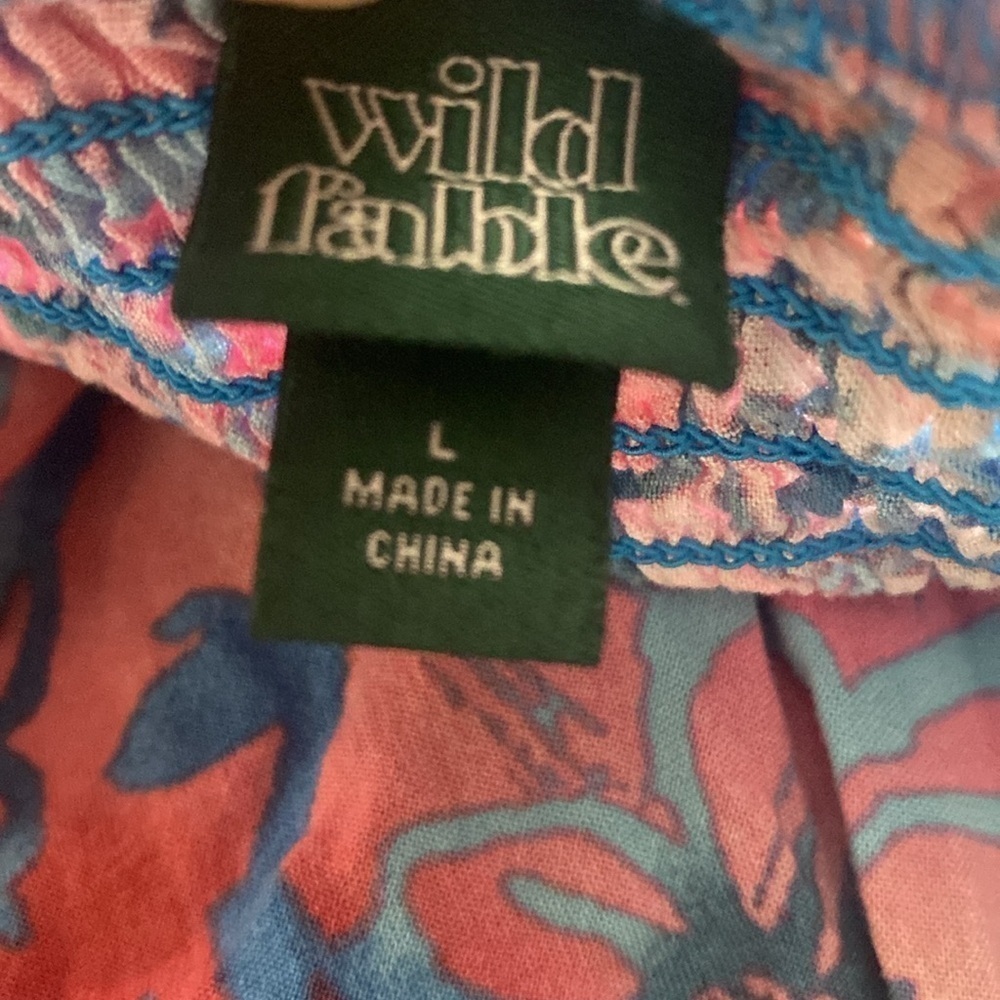 Wild Fable Fit & Flare Multi Floral Ruffle Layer Sleeveless Mini Dress Size L - Picture 8 of 12